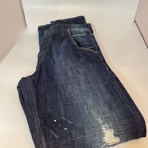 Jack and Jones selvedge JJ Glen Royal denim division button fly jeans 34 x 34
